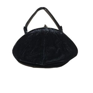 Vintage IDEAL Black Velvet Clutch Purse 7.25 X 5.75" -‎ Strap Drop 5"